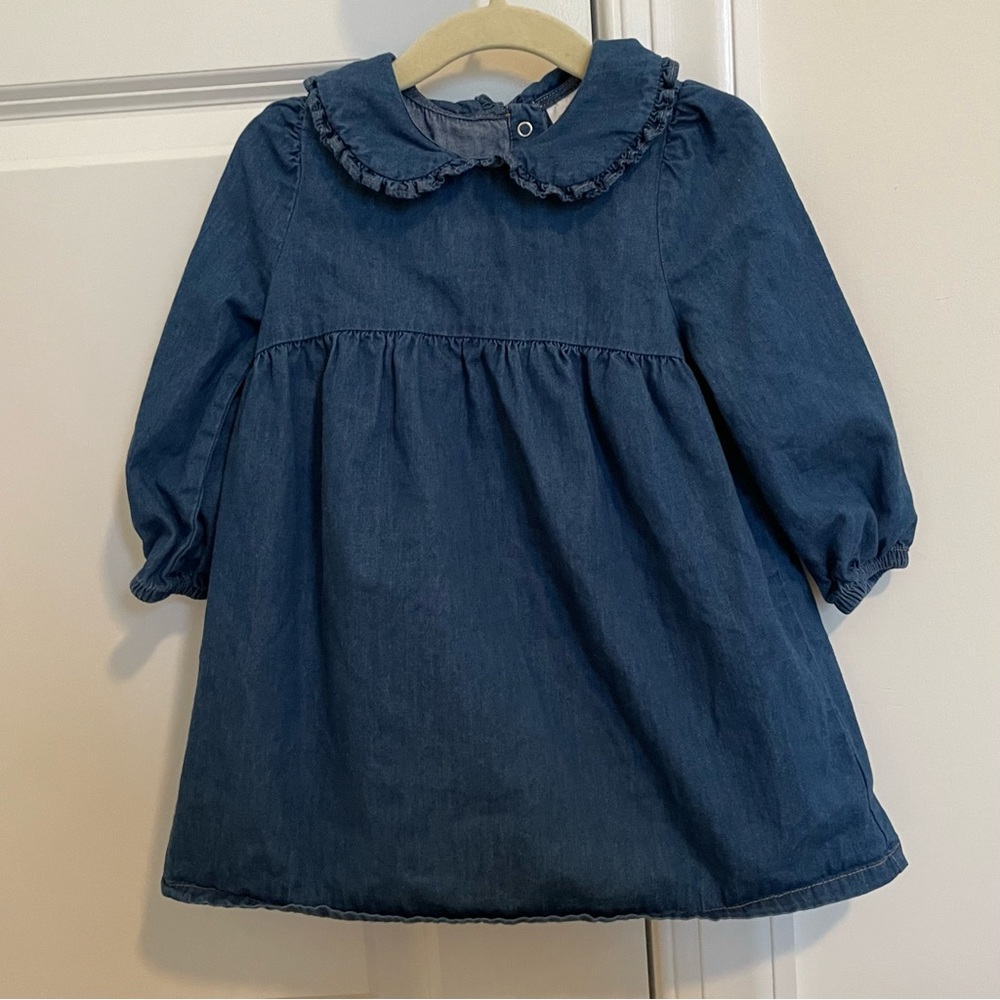 Cat & Jack Baby Girls Denim Prairie Dress Medium Wash Size 24M